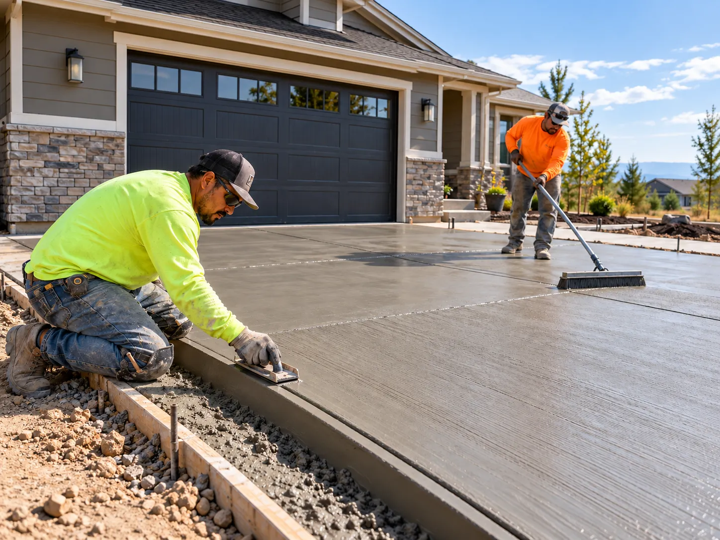 Edge & Broom Finish — residential concrete work in Tyler, TX (illustrative)